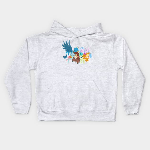 Young Six group hug Kids Hoodie by CloudyGlow